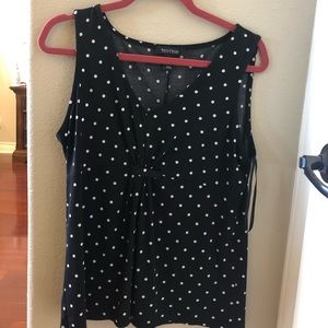 White house black market sleeveless polkadot top